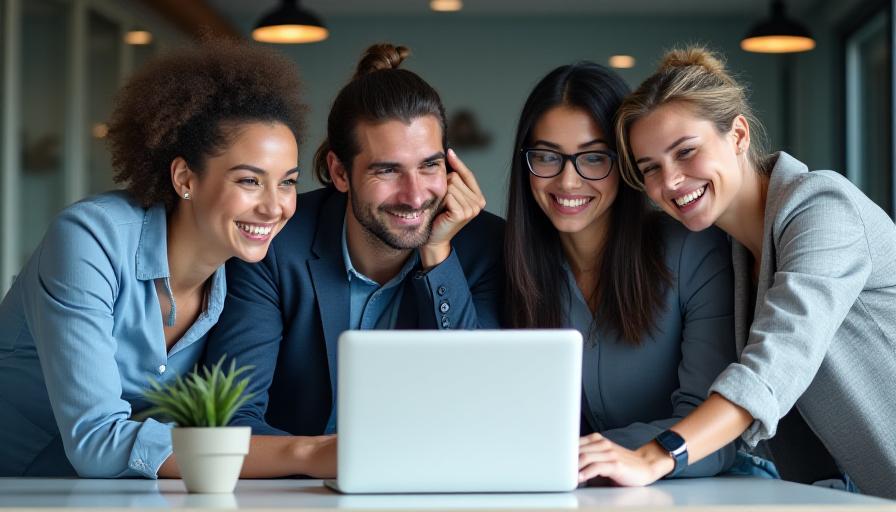 成功したプロジェクトを祝うチーム